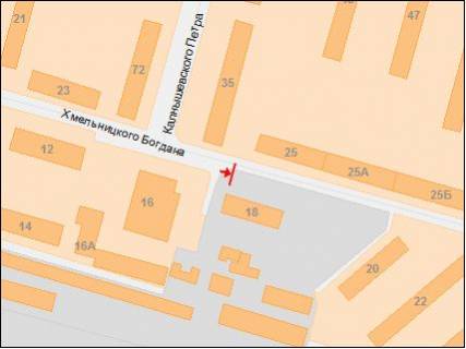 Billboard A in Dnipro (Dnipropetrovsk), 5,9х2,9  st.B.Hmel'nic'kogo - st.Petra Kalnisevs'kogo scheme