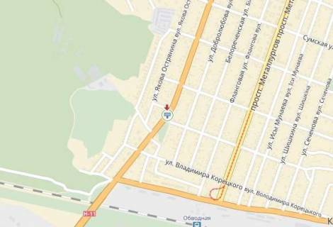 Billboard B in Dnipro (Dnipropetrovsk), 6х3  st.Kiivs'ka, bila st.Proektnoi, iz centra scheme