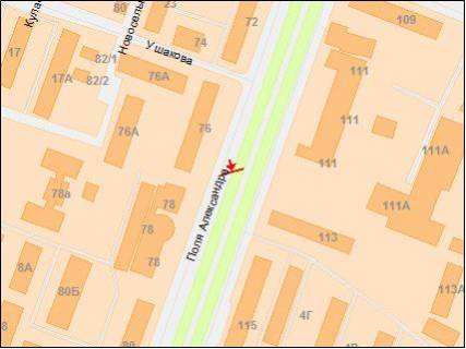 Prismatron, Prism A in Dnipro (Dnipropetrovsk), 6х3  av.Oleksandra Pola, 76, central'na castina mista, perehresta, svitlofor, riznomanitni kramnici, supermarket, meblevi saloni, potik do TC Slavutic ta TC Appolo - 174455 scheme