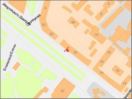 Citylight  in Dnipro (Dnipropetrovsk) av.Dmitra Avornic'kogo, 78, magazin zbroi Safari (Nomer 5) scheme