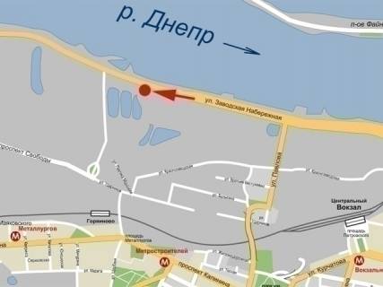 Billboard B in Dnipro (Dnipropetrovsk), 6х3  st.Naberezna Zavods'ka, elektroopora 243-245, pered zavodom Evraz, na storoni zavodu scheme