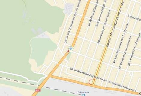 Billboard A in Dnipro (Dnipropetrovsk), 6х3  st.Kiivs'ka, bila st.Proektnoi, do centru scheme