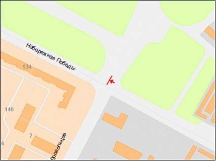 Billboard A in Dnipro (Dnipropetrovsk), 6х3  st. Naberezna Peremogi, 134 -prov. Dobrovol'civ scheme