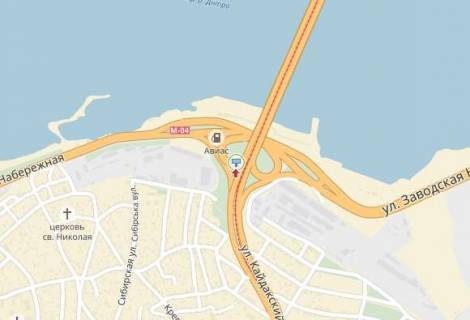 Billboard A in Dnipro (Dnipropetrovsk), 6х3  Kajdac'kij mist, z'izd na pravij bereg, do centru scheme