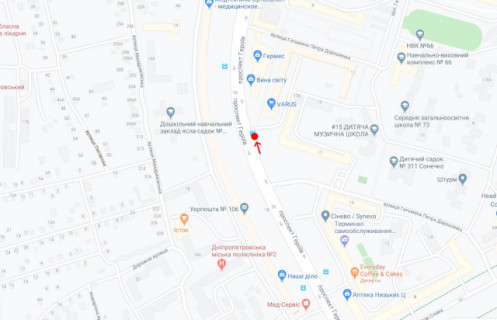 Non-Standard A in Dnipro (Dnipropetrovsk) Пр.Героїв, біля буд.11Л scheme