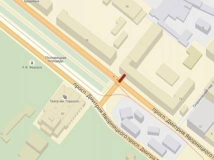 Citylight  in Dnipro (Dnipropetrovsk) av.Dmitra Avornic'kogo, 76 Tehnologicnij koledz (Nomer 2) scheme