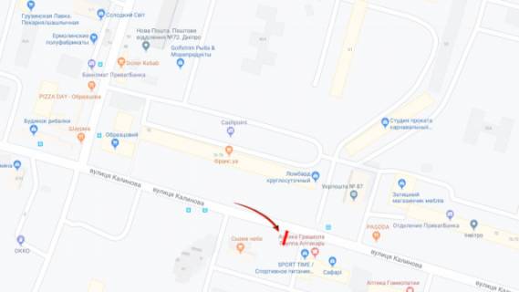 Billboard A in Dnipro (Dnipropetrovsk), 6х3  st.Kalinova, Obrazcovij rinok scheme