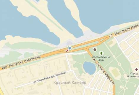 Billboard A in Dnipro (Dnipropetrovsk), 6х3  st.Naberezna Zavods'ka, 55, do centru, Cervonij Kamin', Parus scheme