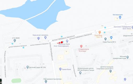 Non-Standard B in Dnipro (Dnipropetrovsk), 1,18х2,03  Vst.Naberezna Zavods'ka, bila bud.133 scheme