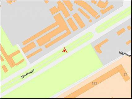 Billboard A in Dnipro (Dnipropetrovsk), 6х3  Донецьке шосе – вул.Березинська (перед поворотом на ТРЦ Караван), рух до Каравану, ліворуч scheme