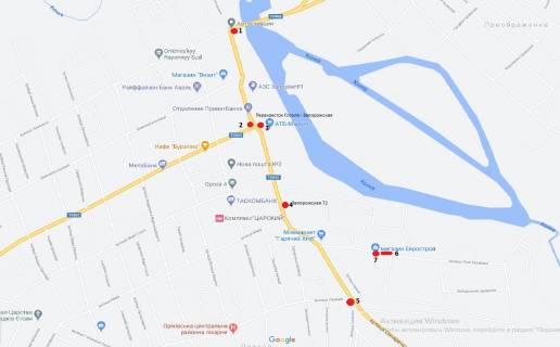 Billboard B in Orikhiv, 6х3   OREHOV avtovokzal scheme