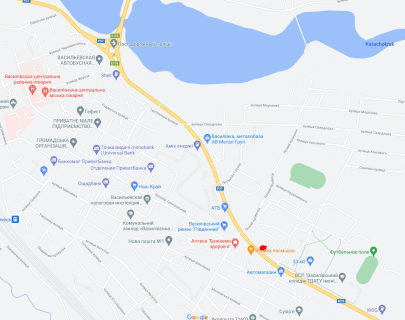 Billboard B in Vasylivka, 6х3  centr goroda bst. Central'nyj 14, tr-M18 scheme