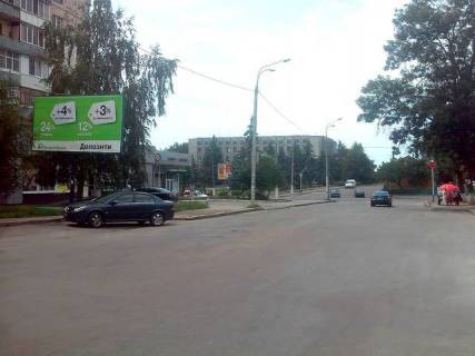 Billboard B in Zhytomyr, 6x3  Dombrovs'kogo st., 2 (Osadbank, VAB,  Ekomarket) Photo 1