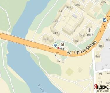 Billboard A in Sumi, 6x3  Prokof'eva st., naproti restoranu "Omlette" AZS "ANP"(100 m.k AZS "AMIS") scheme