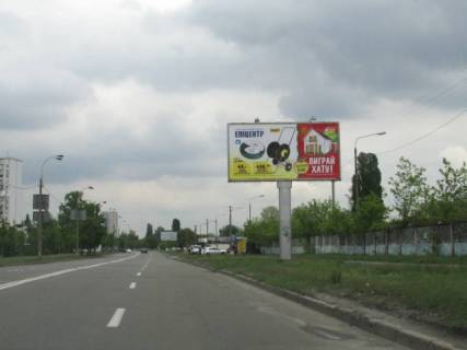 Billboard A in Kyiv, 6x3  Bereznakivs'ka, 19A (ozero Tel'bin) scheme