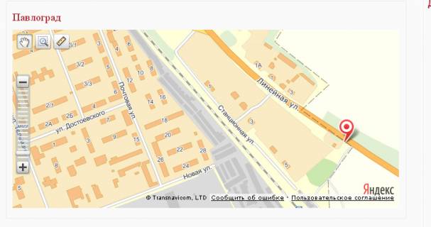 Billboard A in Pavlograd, 3х6  st. Linijna, r-n gazovoi zapravki scheme