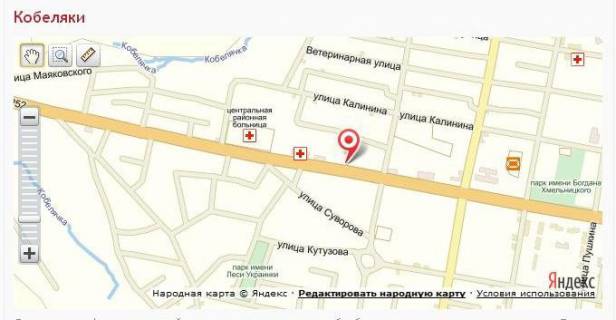 Billboard A in Kobelyaki, 3х6  st.Sevcenka (bila budinku No52) scheme