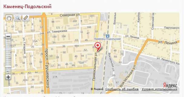 Billboard B in Kam'yanets-Podilsky, 3х6  st.Privokzal'na 19 (zahidna storona) scheme