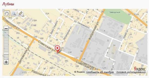 Billboard A in Lubny, 3х6  prospekt Volodimirs'kij, bila budivli No167 scheme