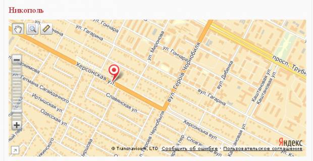 Billboard B in Nikopol, 3х6  st. Hersons'ka (rajon budivli No297) scheme