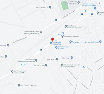 Billboard A in Slovyansk, 3х6  st.Central'na (bila rinku "Slov'ans'kij bul'var",rozpodil'ca smuga ruhu) scheme