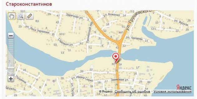 Billboard B in Starokostyantiniv, 3х6  st. 1 Travna (bila r.Sluc) scheme