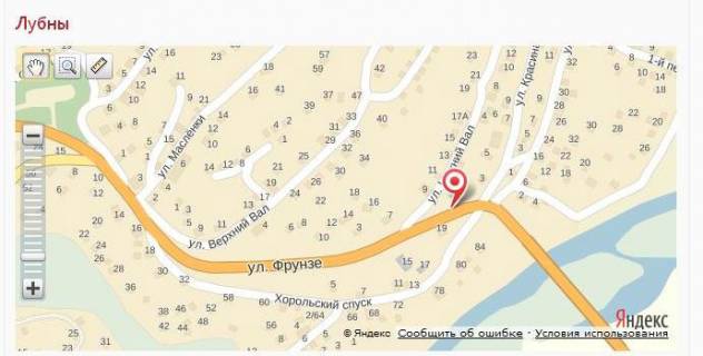 Billboard A in Lubny, 3х6  st.Horol'skij spusk, naproti budinku No84 scheme