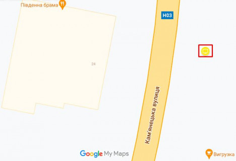 Billboard A in Khmelnitsky Каменецька (Цегельний завод) scheme