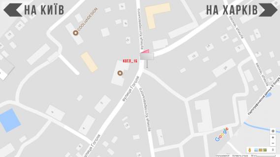 Citylight B in Boryspil, 1,2х1,8  st. Kiivs'kij Slah, 26, poblizu vid magazinu "Dari Laniv" scheme