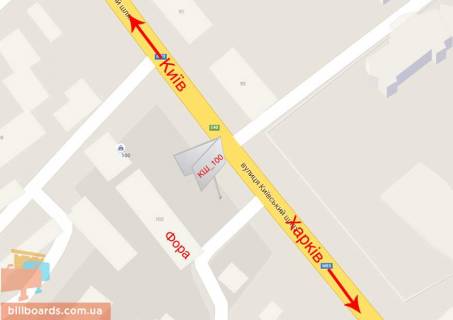 Billboard A in Boryspil Trasa E40, st. Kiivs'kij Slah, 100 bila m-nu "Fora" scheme