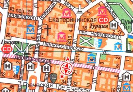 Citylight B in Odessa, 1.8x1.2  Katerinins'ka st., 16 scheme