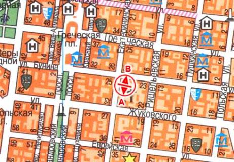 Citylight B in Odessa, 1.8x1.2  Katerinins'ka st., 31 scheme