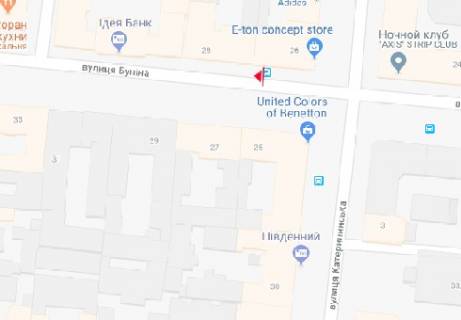 Citylight B in Odessa, 1.8x1.2  Bunina st., 28 scheme