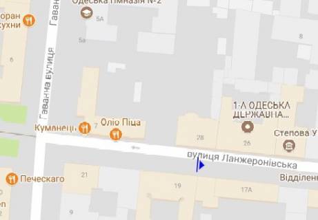 Citylight A in Odessa, 1.8x1.2  Lanzeronivs'ka st., 19 scheme