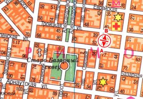 Citylight A in Odessa, 1.8x1.2  Katerinins'ka st., 51 scheme