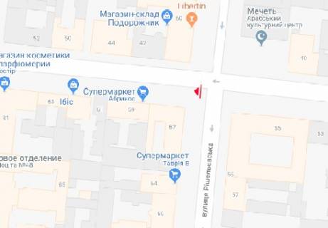 Citylight B in Odessa, 1.8x1.2  V. Arnauts'ka st., 41 - Risel'evs'ka st. scheme