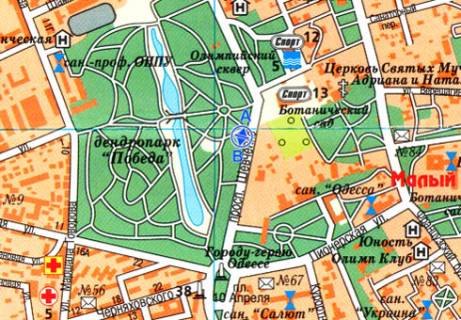 Citylight B in Odessa, 1.8x1.2  Sevcenka av., (park Peremogi) scheme