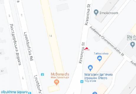 Billboard B in Odessa Krasnova st., 11b scheme