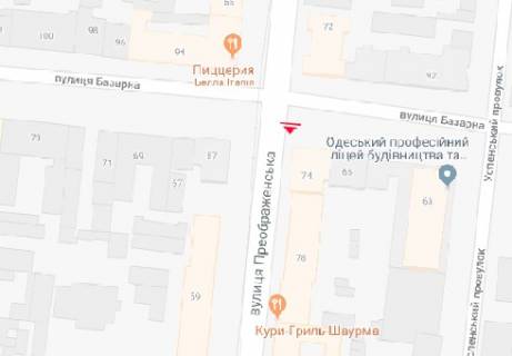 Citylight A in Odessa, 1.8x1.2  Preobrazens'ka st., 74/78 scheme