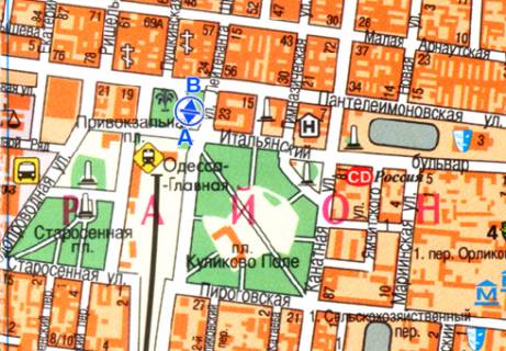 Citylight A in Odessa, 1.8x1.2  Privokzal'na pl., 1-A, alea scheme