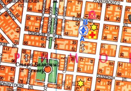 Citylight B in Odessa, 1.8x1.2  Katerinins'ka st., 41 scheme