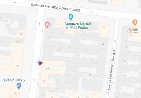 Citylight A in Odessa, 1.8x1.2  Puskins'ka st., 69 zupinka scheme