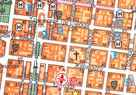 Citylight A in Odessa, 1.8x1.2  Katerinins'ka st., 36 scheme