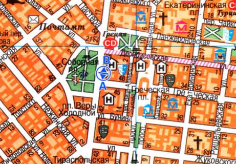 Citylight A in Odessa, 1.8x1.2  Preobrazens'ka st., 36 scheme