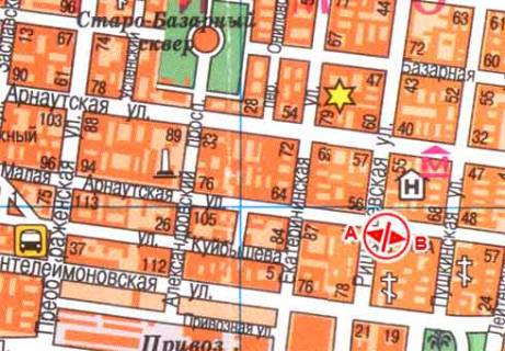 Citylight A in Odessa, 1.8x1.2  M. Arnauts'ka st., 69 scheme
