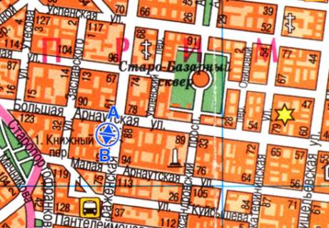 Citylight B in Odessa, 1.8x1.2  Preobrazens'ka st., 65 scheme