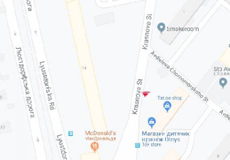 Billboard A in Odessa Krasnova st., 11b scheme
