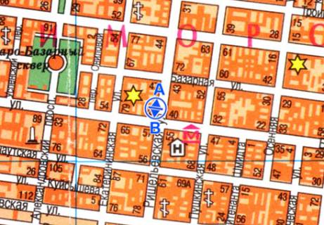 Citylight A in Odessa, 1.8x1.2  Risel'evs'ka st., 52 scheme