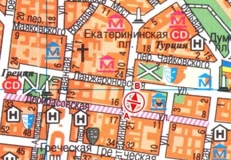 Citylight B in Odessa, 1.8x1.2  Katerinins'ka st., 17 scheme