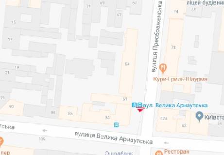 Citylight B in Odessa, 1.8x1.2  Preobrazens'ka st., 61 - B. Arnauts'ka st., zupinka scheme